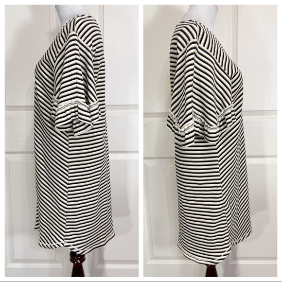 SEE BY CHLOE Striped Flutter-Sleeve V-Neck Short Dress - Picture 4 of 10